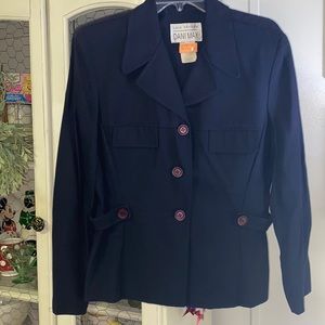 Vintage Navy Blue Blazer Jacket